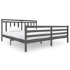 vidaXL Estructura de cama de madera maciza gris 200x200 cm