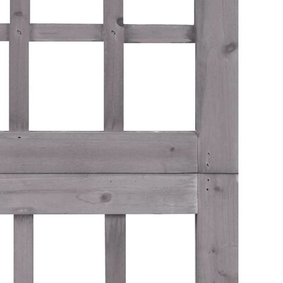 vidaXL Biombo/Enrejado de 4 paneles madera maciza abeto gris 161x180cm