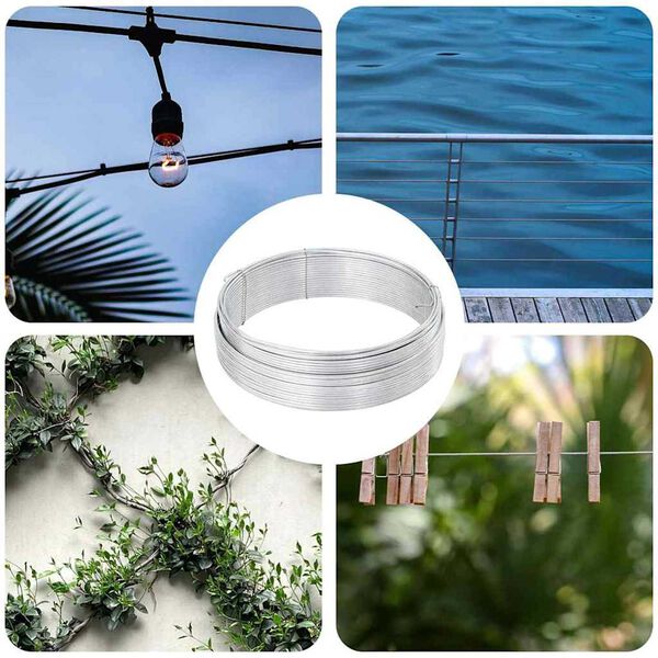 vidaXL Alambre de sujeci&oacute;n para vallas Plateado 33 m