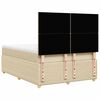 vidaXL Cama box spring con colch&oacute;n tela color crema 140x190 cm