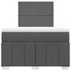 vidaXL Cama box spring con colch&oacute;n tela gris oscuro 120x200 cm
