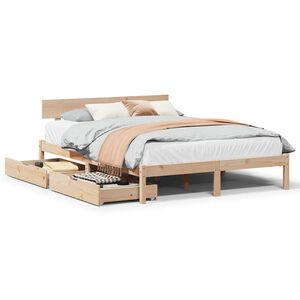 vidaXL Estructura de cama sin colch&oacute;n madera maciza de pino 120x190 cm