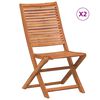 vidaXL Sillas plegables, 2 unidades, madera maciza de acacia.