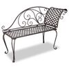 vidaXL Banco tumbona de jard&iacute;n de acero marr&oacute;n envejecido 128 cm