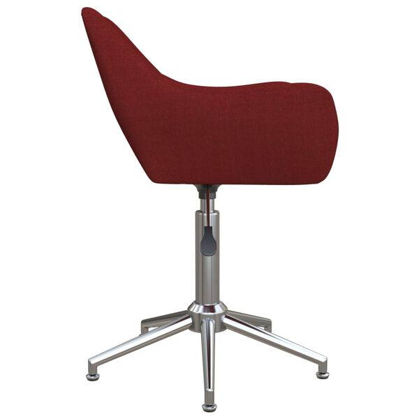 vidaXL Silla de comedor giratoria tela rojo tinto