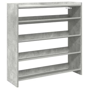 vidaXL Zapatero madera contrachapada gris hormig&oacute;n 80x25x81 cm