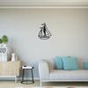 Homemania Decoraci&oacute;n de pared Sailboat 40x50 cm metal negro