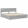 vidaXL Estructura de cama Gris Sonoma 200 x 200 cm Madera Ingenieril