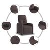 vidaXL Sill&oacute;n reclinable el&eacute;ctrico tela marr&oacute;n oscuro