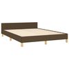 vidaXL Cama sin colch&oacute;n tela marr&oacute;n oscuro 140x190 cm