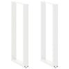 vidaXL Patas para mesa de bar en forma de U (2 unidades), color blanco, 50 x 100-101 cm, acero