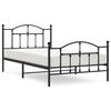 vidaXL Estructura cama sin colch&oacute;n con estribo metal negro 100x200 cm