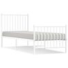vidaXL Estructura cama sin colch&oacute;n con estribo metal blanco 80x200 cm
