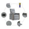 vidaXL Sill&oacute;n reclinable de masaje el&eacute;ctrico tela gris claro