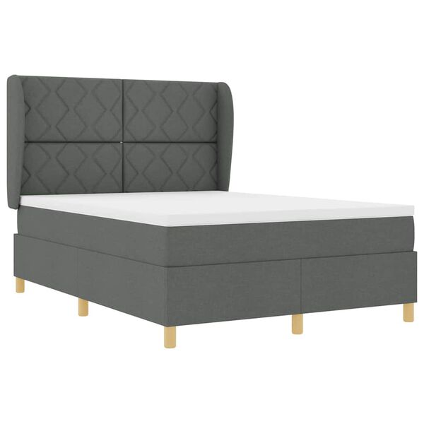 vidaXL Cama con Somier y Colch&oacute;n Gris Oscuro 90x190 cm de Tela tela