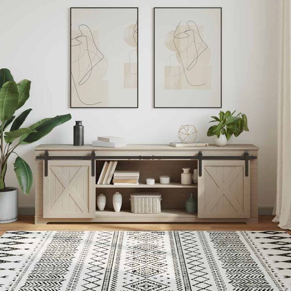 vidaXL Kit de puerta corredera de armario acero carbono 183 cm