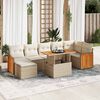 vidaXL Set sof&aacute;s jard&iacute;n y cojines 8 pzas rat&aacute;n sint&eacute;tico acacia beige