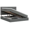 vidaXL Cama con almacenamiento y colch&oacute;n Gris oscuro 140 x 200 cm tela