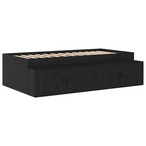 vidaXL Estructura de cama Roble Negro 90 x 200 cm Madera contrachapada