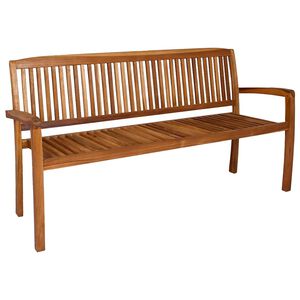 vidaXL Banco de jard&iacute;n 3 plazas madera maciza de teca 159 cm