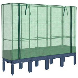vidaXL Arriate con cubierta invernadero aspecto rat&aacute;n 160x40x140 cm