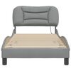 vidaXL Estructura de cama con LED sin colch&oacute;n Hvar tela gris claro 90x190 cm