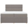 vidaXL Cama box spring con colch&oacute;n tela gris taupe 200x200 cm