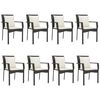 vidaXL Set de comedor de jard&iacute;n 9 pzas y cojines rat&aacute;n sint&eacute;tico negro