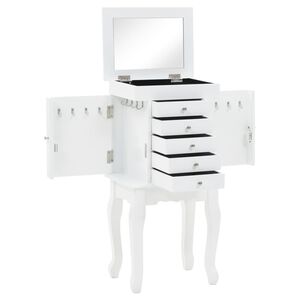 vidaXL Armario joyero de pie blanco