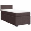vidaXL Cama box spring con colch&oacute;n tela marr&oacute;n oscuro 90x200 cm