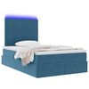vidaXL Cama con almacenamiento y LED con LED Azul Oscuro 120 x 200 cm