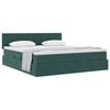 vidaXL Cama con almacenamiento con colch&oacute;n Verde oscuro 100 x 200 cm