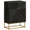 vidaXL Aparador de hierro y madera maciza de mango negro 55x30x76 cm