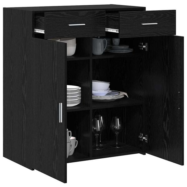 vidaXL Armario de almacenamiento Roble negro 80 x 42.5 x 93.5 cm