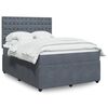 vidaXL Cama box spring con colch&oacute;n terciopelo gris oscuro 140x200 cm