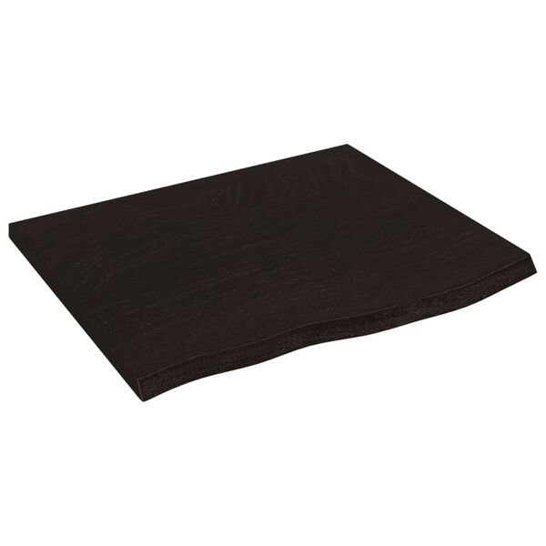 vidaXL Tablero de mesa madera roble tratada marr&oacute;n oscuro 60x50x2 cm