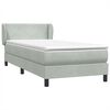 vidaXL Cama box spring con colch&oacute;n terciopelo gris claro 90x210 cm