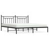 vidaXL Estructura cama sin colch&oacute;n con cabecero metal negro 200x200 cm