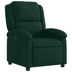 vidaXL Sill&oacute;n reclinable de terciopelo verde oscuro