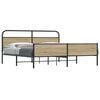 vidaXL Estructura de cama sin colch&oacute;n metal roble ahumado 183x213 cm