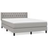 vidaXL Cama box spring con colch&oacute;n tela gris claro 140x190 cm