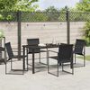vidaXL Conjunto de Comedor de Jard&iacute;n 5 pcs Negro