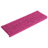 vidaXL Alfombrillas para escaleras 30 unidades 65x21x4 cm Rosa Borde Rectangular