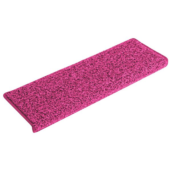 vidaXL Alfombrillas para escaleras 30 unidades 65x21x4 cm Rosa Borde Rectangular