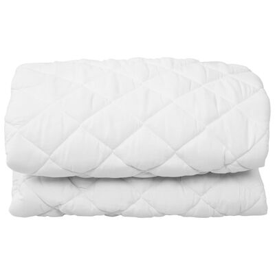 vidaXL Protector de colchón acolchado pesado blanco 180x200 cm