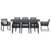 vidaXL Conjunto de Comedor de Jard&iacute;n 9 pcs Negro rat&aacute;n sint&eacute;tico