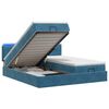 vidaXL Cama tipo otomana con colch&oacute;n y LED Azul oscuro 180 x 200 cm
