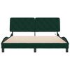 vidaXL Estructura de cama con LED sin colch&oacute;n terciopelo verde oscuro 160x200cm