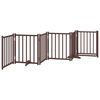 vidaXL Puerta de perros plegable 6 paneles madera abeto marr&oacute;n 300 cm