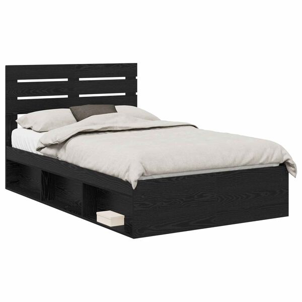 vidaXL Estructura de cama Negro 120 x 190 cm Madera de pino macizo